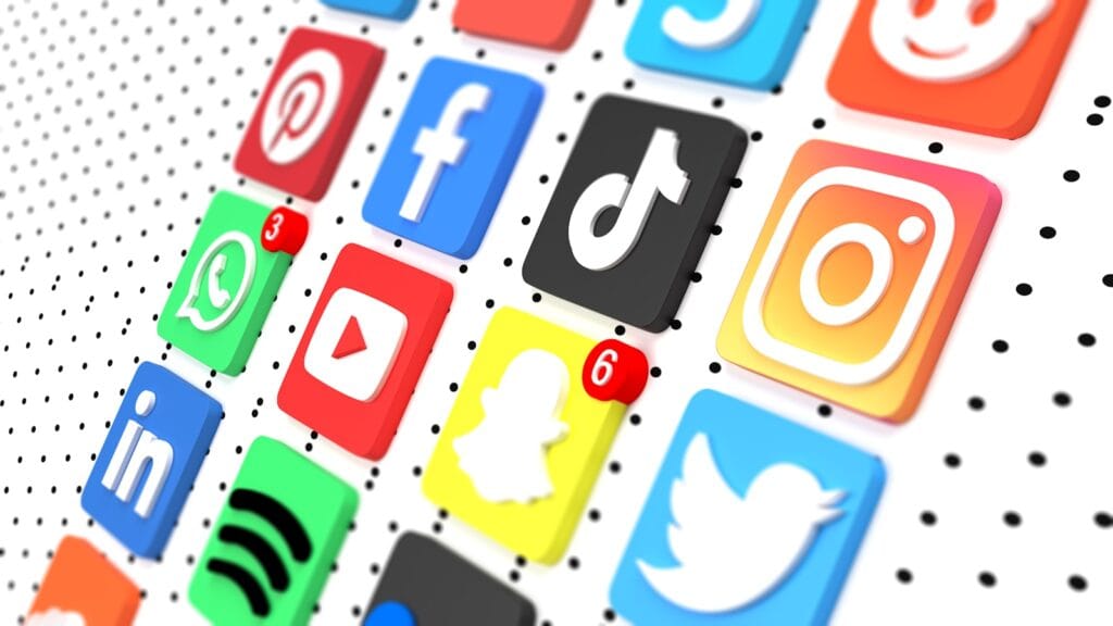 is Pinterest social media? a group of colorful dice