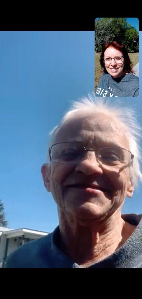 happy heavenly birthday mom. this is a screenshot of mom and me taking one of our long distance walks together. me in Florida and her in Tennessee. Not a stitch of makeup on, but we cherished those walks together.