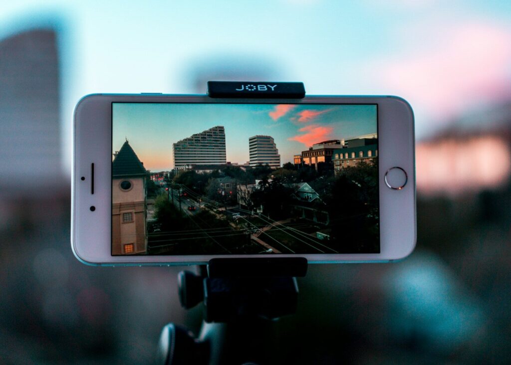 faceless video ideas. iPhone showing building