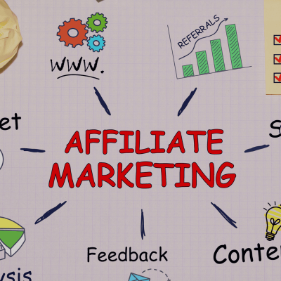 Why affiliate marketing is the best. paper with the word affiliate marketing written on it in red.