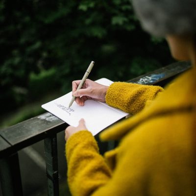 Journal Writing Prompts. women's yellow jacket